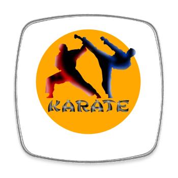 Kampfkunst Dynamik Karate Silhouette - Viereckiger Kühlschrankmagnet - Weiß - Vorne