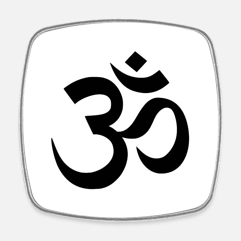 Symbole Om - Magnet carré - blanc