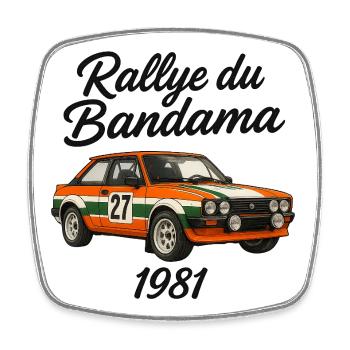 Bandama Rallye 1981 - Viereckiger Kühlschrankmagnet - Weiß - Vorne