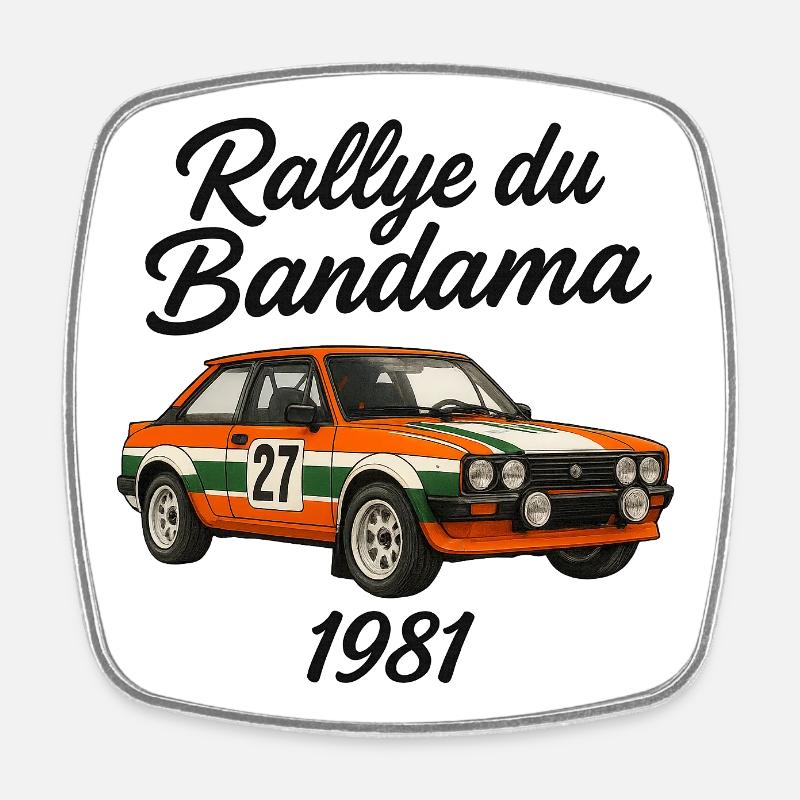 Bandama Rally 1981 - Square fridge magnet - white