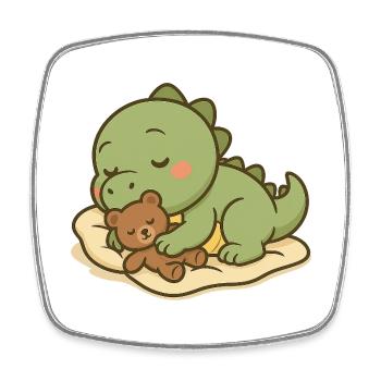 Sleep well, little dino - Square fridge magnet - white - Front