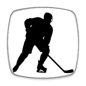 Hockey - Viereckiger Kühlschrankmagnet - Weiß - Vorne