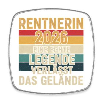 Pensioner 2026: Real legend leaves the site - Square fridge magnet - white - Front