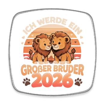 Big Brother 2026 Leo – Sibling Announcement - Square fridge magnet - white - Front