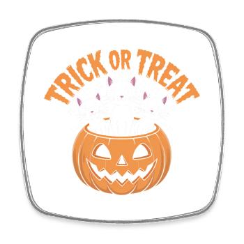 Trick or Treat Cats - Funny Cat T-Shirt - Square fridge magnet - white - Front