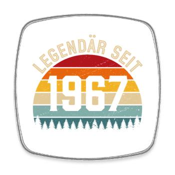 Legendär seit 1967 – Jahrgang 1967 - Viereckiger Kühlschrankmagnet - Weiß - Vorne