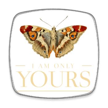 Conception de papillon coloré - Je ne suis qu’à toi - Magnet carré - blanc - Devant