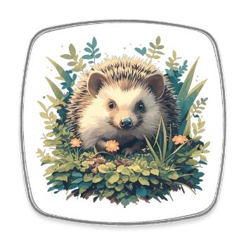 Igel - Viereckiger Kühlschrankmagnet - Weiß - Vorne