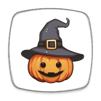 Kürbis, Kürbis für Halloween - Viereckiger Kühlschrankmagnet - Weiß - Vorne
