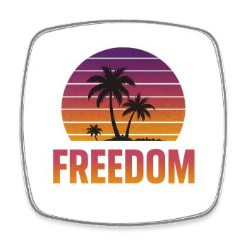 Freedom Sunset - Viereckiger Kühlschrankmagnet - Weiß - Vorne