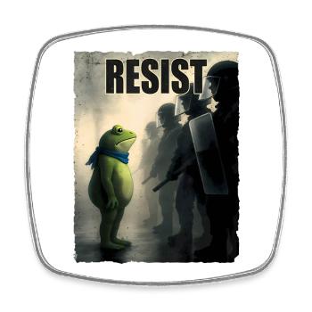 Frog Resist Portland - Viereckiger Kühlschrankmagnet - Weiß - Vorne