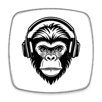 Chemise Graffiti Monkey Head Streetstyle Beat Edition - Magnet carré - blanc - Devant