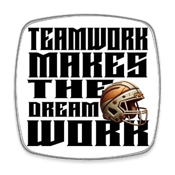 Vintage Football Helmet Bronze Style Motivation Quote - Square fridge magnet - white - Front