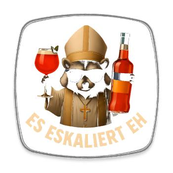 Es Eskaliert Eh Waschbär Spritz Party Geschenkidee - Viereckiger Kühlschrankmagnet - Weiß - Vorne