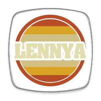 LENNYA Retro Circle - Viereckiger Kühlschrankmagnet - Weiß - Vorne