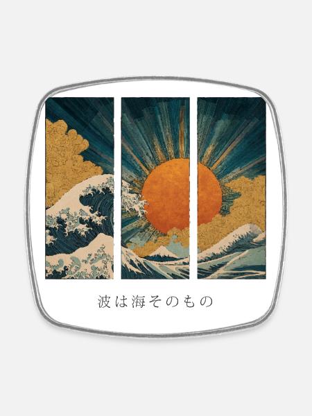 The Wave Is the Sea Itself - Square fridge magnet - white