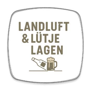 Landluft & Lütje Lagen - Viereckiger Kühlschrankmagnet - Weiß - Vorne