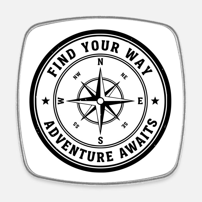 Find Your Way - Viereckiger Kühlschrankmagnet - Weiß