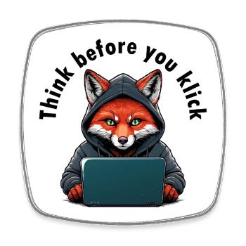 Think Before You Click - Cyber Security - Square fridge magnet - white - Front