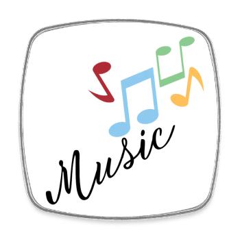 Colorful musical notes - Square fridge magnet - white - Front