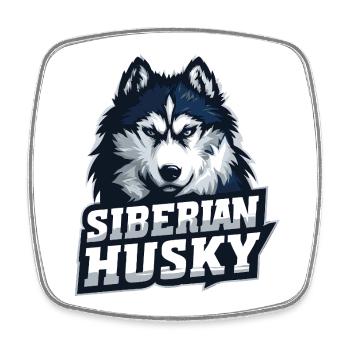 Chien husky sibérien – Portrait Hunde - Magnet carré - blanc - Devant