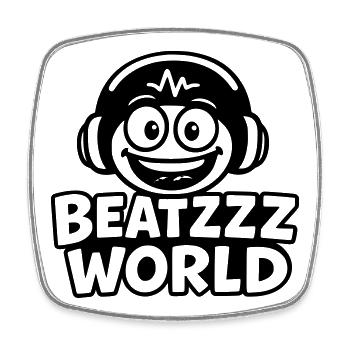 Beatzzz World - Viereckiger Kühlschrankmagnet - Weiß - Vorne