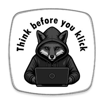 Think Before You Click - Cyber Security - Square fridge magnet - white - Front