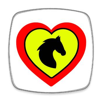 horses - Square fridge magnet - white - Front