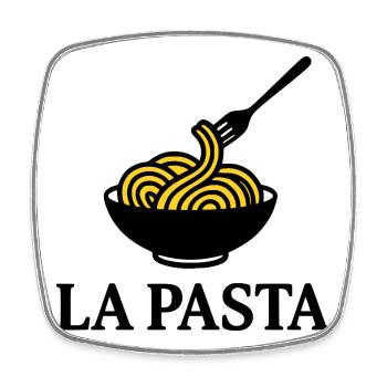 La Pasta - Viereckiger Kühlschrankmagnet - Weiß - Vorne
