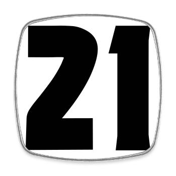21 - Square fridge magnet - white - Front