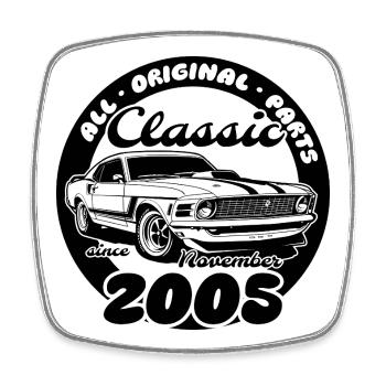 20e anniversaire - Classic Musclecar 11/2005 - Magnet carré - blanc - Devant