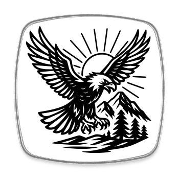 Eagle in nature - Square fridge magnet - white - Front