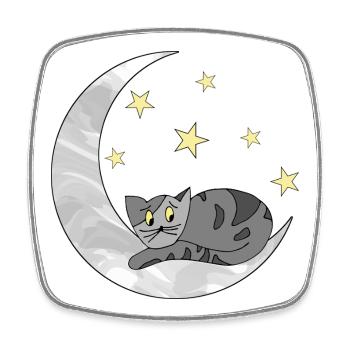 chat - Magnet carré - blanc - Devant