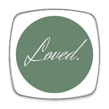Loved - Viereckiger Kühlschrankmagnet - Weiß - Vorne