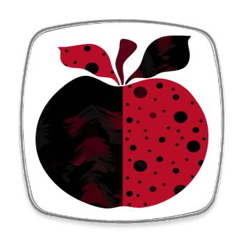 Apfel - Viereckiger Kühlschrankmagnet - Weiß - Vorne