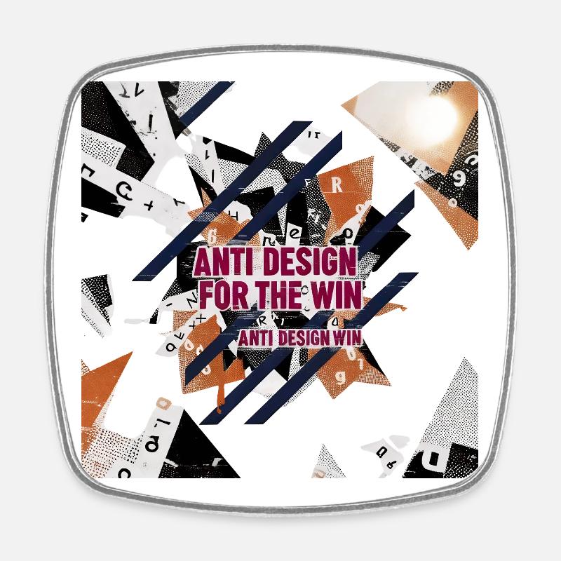 Anti-Design_for_the_Win_Collage - Viereckiger Kühlschrankmagnet - Weiß