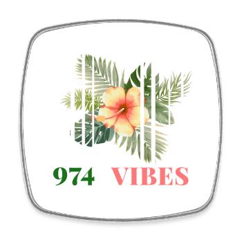 Hibiscus Tropical 974 Vibes - Square fridge magnet - white - Front