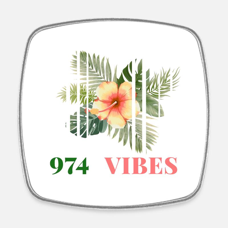 Hibiscus Tropical 974 Vibes - Square fridge magnet - white