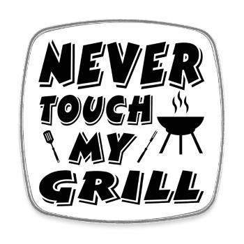 Grill - Square fridge magnet - white - Front