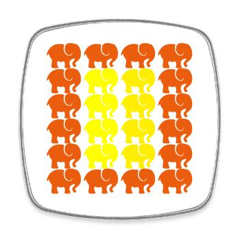 Elephant - Square fridge magnet - white - Front