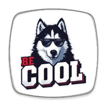 Be Cool - Siberian Husky - Square fridge magnet - white - Front
