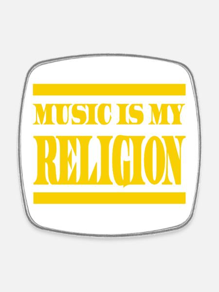 Music Is My Religion - Special edition - Square fridge magnet - white