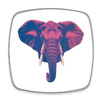 Colorful Elephant Head — Bold Pop Art Design - Square fridge magnet - white - Front