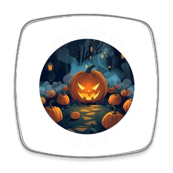 Don’t Pick the One That Glows — Halloween Art - Square fridge magnet - white - Front