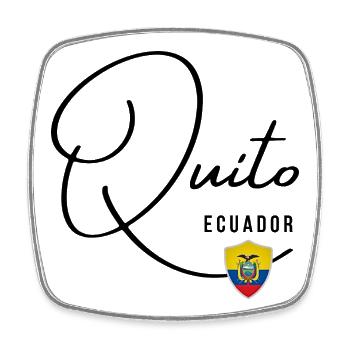 Elegantes Design Quito, Souvenir Quito - Viereckiger Kühlschrankmagnet - Weiß - Vorne