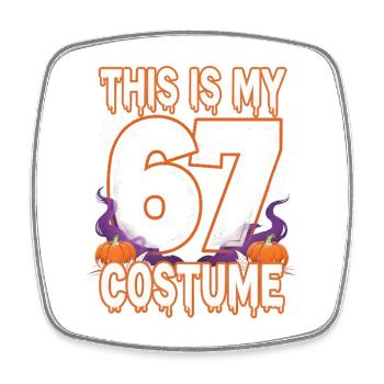Halloween 67 Meme Six Seven Kostüm - Viereckiger Kühlschrankmagnet - Weiß - Vorne