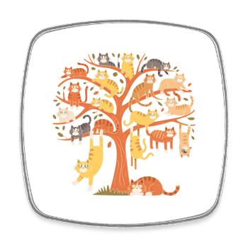 Cat Tree - Funny Cat T-Shirt - Square fridge magnet - white - Front