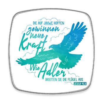Isaiah 40:31 - Like Eagle Lettering - Square fridge magnet - white - Front