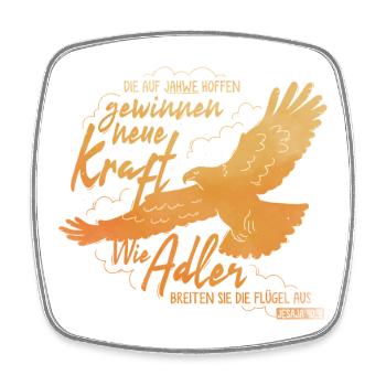 Isaiah 40:31 - Like Eagle Lettering - Square fridge magnet - white - Front