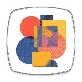 Geometrische Retro-Formen — Kühne abstrakte Kunst - Viereckiger Kühlschrankmagnet - Weiß - Vorne